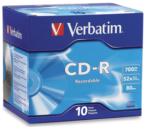 Verbatim CD-R media is tested and certified by leading 52X drive manufacturers. These high-grade discs deliver reliable recording even at blazing drive speeds, completing a full 700MB/80min recording in less than 2 minutes.