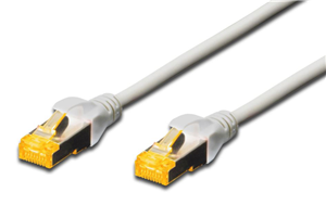Shielded CAT6A  patch cable with kink protection and strain relief, RJ-45 Connecter, AWG 26/7,  Cat6A supports speeds up to 10 Gigabit Ethernet with distance up to 100 meters</br>(transfer rate 10,000 Mb/s)(transmission rate 500 MHz), Grey