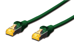 Shielded CAT6A  patch cable with kink protection and strain relief, RJ-45 Connecter, AWG 26/7,  Cat6A supports speeds up to 10 Gigabit Ethernet with distance up to 100 meters</br>(transfer rate 10,000 Mb/s)(transmission rate 500 MHz), Green