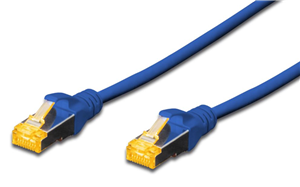 Shielded CAT6A  patch cable with kink protection and strain relief, RJ-45 Connecter, AWG 26/7,  Cat6A supports speeds up to 10 Gigabit Ethernet with distance up to 100 meters</br>(transfer rate 10,000 Mb/s)(transmission rate 500 MHz), 10m Blue