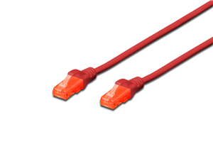 Unshielded CAT 6 patch cable with kink protection and strain relief. Connection 1:1 4x 2 AWG 26/7 Twisted pair.