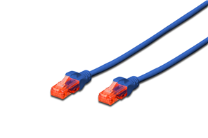 Unshielded CAT 6 patch cable with kink protection and strain relief. Connection 1:1 4x 2 AWG 26/7 Twisted pair,.
