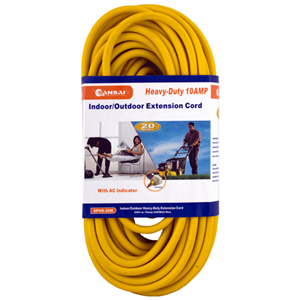 Heavy Duty Indoor & Outdoor 20m Extension cord with LED Safety Light in the Socket. Power Input: 250V ac 10amp, Power Handling: 2400 Watt Max Cable Length: 20 Meters, High Vis Yellow</br>