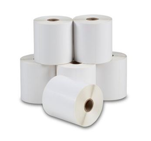 500 70x40mm Permanent Labels on a small core roll.