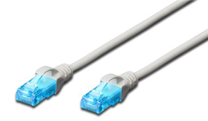 Unshielded CAT 5e patch cable with kink protection and strain relief Connection 1:1 4x 2 AWG 26/7 Twisted pair  CAT 5e certified, PoE ready, Copper conductor.