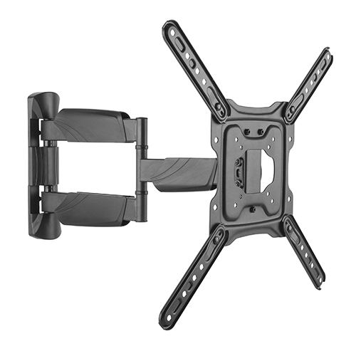The LPA50-443 is a full-motion wall mount for most 23''-55'' flat panel TVs up to 35kg/77lbs. The arm can be stretched up to 515mm for a full range of movement to perfectly position your screen display - swivel up to 90° left or right and -15°~+5° tilt. This pre-assembled arm comes complete with integrated cable management and decorative covers to ensure an elegant and tidy look. Its built-in level adjustment offers 3° clockwise and counterclockwise turning to ensure it is perfectly level. Compatible with VESA hole up to 400x400.