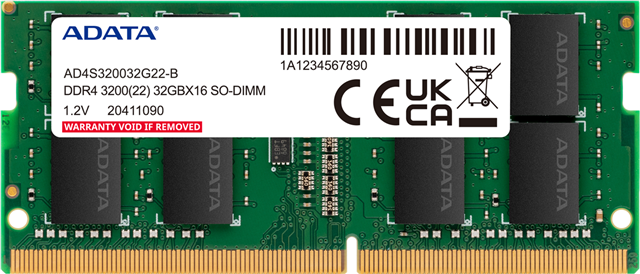 AD4S3200716G22-BGN DDR4 3200 16GB SO-DIMM 2048X8 BULK