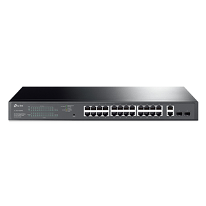 24-Port Gigabit Desktop/Rackmount PoE+ Easy Smart Switch, 24 x Gigabit RJ45 POE+ ports + 2 x Gigabit SFP, High PoE power budget with up to 30W for each PoE port and 250W for all PoE ports, Port Priority, WQoS, Steel case, Rackmount Kit included</br>