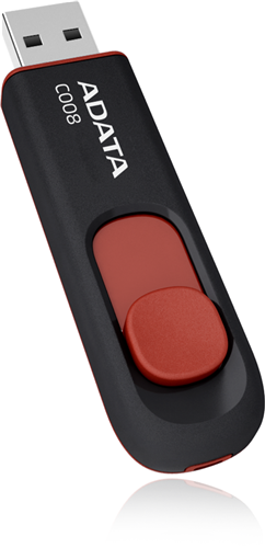 USB 2.0, Retractable USB, 10g, 59.95x19.83x8.85 Black Red Slider UFD