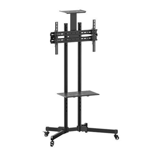 BRATECK 32''-70'' Economy TV Stand, Adjustable TV Height with Metal Shelf. Max VESA: 600x400 (70"+) Min VESA 200x200 (fits most 32"). Tilt: -15~+15. Max weight: 50kg.</br>