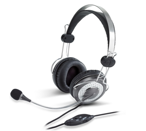 Adjustable headband stereo headset with comfortable rubber ear pads.In-line volume control and microphone with mute function, 2 x 3.5mm jack plug (1 x Audio, 1 x Mic)