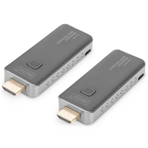 With the Wireless HDMI Extender Set, you can wirelessly transmit HDMI video and audio signals in Full HD over a distance of up to 50 m with an unobstructed view. Operation and installation are super simple. Real Plug & Play - Just plug in and get started. The transmitter and receiver can be supplied with power via your device’s HDMI connection (0.5A required), or alternatively (additionally) with the enclosed Micro USB cable via the USB connection of your notebook, PC, etc. Thanks to the compact design of the transmitter and receiver, installation is easy, quick and can be customized - the perfect solution for meeting and conference rooms. But it can also be used in private applications for spontaneous or temporary installations.