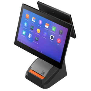 15.6" PCAP Touchscreen + 10.1 customer display, 5x USB, 1x RJ11 Serial, 1x RJ12 Cash drawer, 1x LAN, WiFi 2.4 & 5Ghz, 1x Audio jack, 80mm printer, Sunmi OS with Sunmi app store. Supports app install via APK.</br></br>https://www.sunmi.com/en-US/d2s-plus/