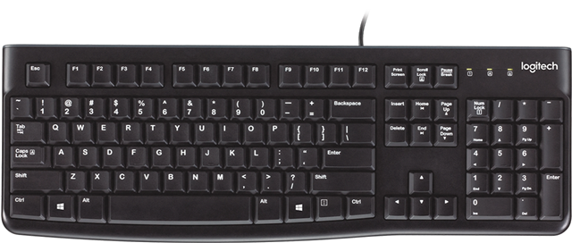Wired Keyboard, Spill-resistant design, Number Pad.