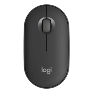 Pebble Wireless Optical Mouse, connect via bluetooth/usb receiver, quiet click sound</br>1x AA battery (up to 24 months battery life) </br>Colour: Graphite