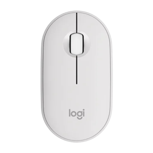 Pebble Wireless Optical Mouse, connect via bluetooth/usb receiver, quiet click sound</br>1x AA battery (up to 24 months battery life) </br>Colour: White