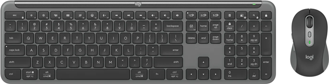 Type and click across computers effortlessly with SIGNATURE SLIM MK950, a keyboard and mouse that makes work life magic with powerful customization and shortcuts. Quiet typing and clicking gives you more focus, and less disturbance to others. Connect wirelessly with Bluetooth&reg; or the</br>included Logi Bolt USB receiver.</br>Battery Life</br>Keyboard: 36 Months</br>Mouse: 24 Months