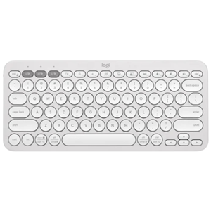 Wireless Compact Keyboard, Bluetooth or Wireless Receiver, Easy-Switch Button, 2x AAA Batteries (Included)</br>Colour: White