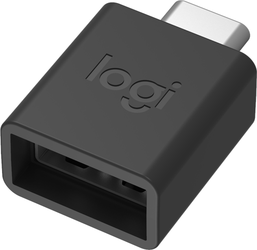 Adapt any Logitech USB 2.0 Type-A wireless USB receiver or USB-A cable to be used in a USB-C port.
