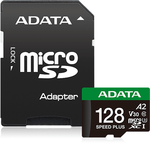 R/W performance up to 180MB / 160MB per sec, UHS-I U3, Speed Class: Class 10, Video Speed Class: V30, Includes Micro SD to SD card adapter, A2 qualified - for faster app performance</br>Water resistant, Shock resistant, X-ray resistant, Anti-static, and high temperature and extreme cold resistant.