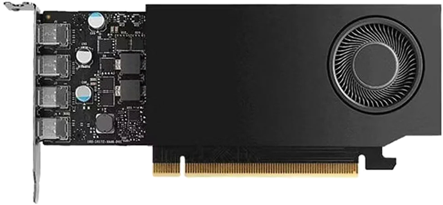 4x Mini DisplayPort (DP), NVIDIA RTX A400 4GB Workstation GPU, 768 CUDA cores, 64-bit , 96GB/s Memory Interface, Maximum 4x displays at 5K (5120 x 2880) at 60 Hz