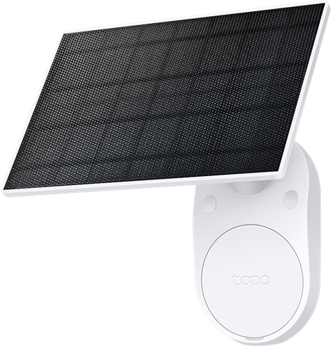 Suitable for Tapo C400, C420, C425</br>Up to 2.5W charging</br>IP65 Weatherproof Housing</br>4M Cable</br>Adjustable mounting bracket</br>~45mins/day sunlight to maintain battery charge