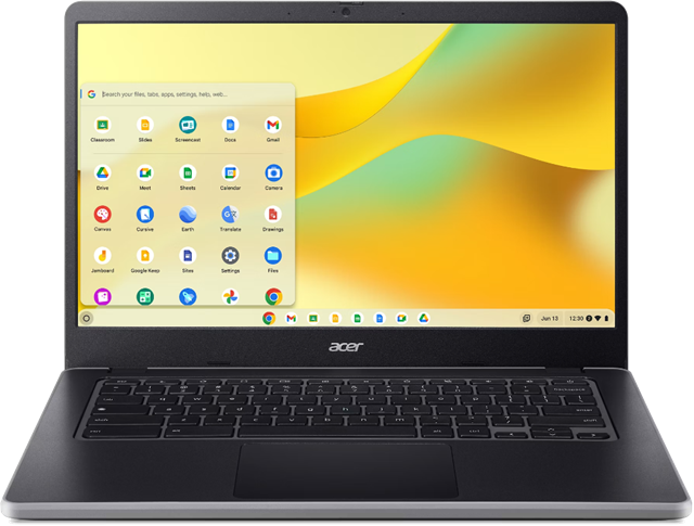 C936-C83M Intel Processor N100 up to 3.4 GHz, 14" FHD, 8 GB LPDDR5 Memory, eMMC 64GB, Intel Wireless Wi-Fi 6E AX211</br>+ Bluetooth 5.2, 50Wh Li-ion, up to 11.5 hours Battery Life, 2 x USB Type-C 3.2 Gen1 ; 2 x USB 3.2 Gen1; 3.5mm headphpne/speaker jack; Micro SD Cardreader, 1.508kg, 326.87 (W) x 224.93 (D) x /21.3 (H) mm, Google Chrome Operating System