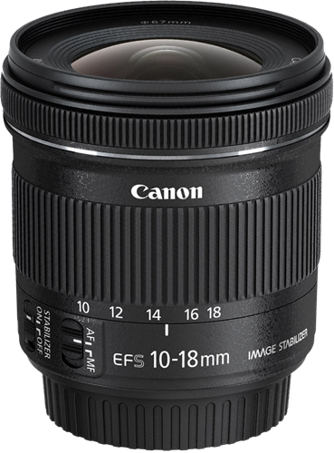 EF-S 10-18mm f/4.5-5.6 IS STM, 10-18mm Focal Length, 67mm Filter, EF-S Mount, APS-C Format