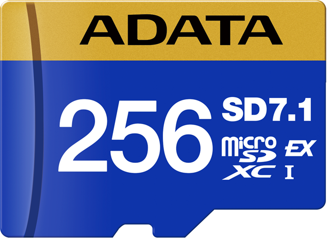 256GB microSD, R/W performance up to 800MB / 700MB per sec, UHS Speed: Class 3, Speed Class: Class 10, Video Speed Class: V30, SD7.1 SD Express: PCIe Gen3 x1