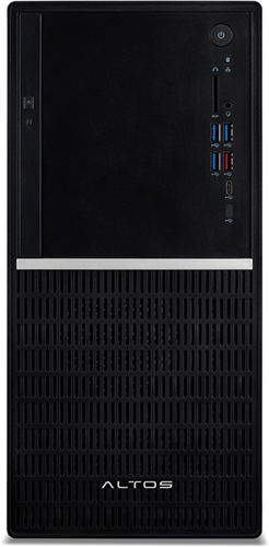 ALTOS P10 F9 Mid-Tower (20L)-Non vPRO, Intel Core i7-14700 Processor 20-(8P+12E) Core /28-Thread, 2.1GHz base, up to 5.4GHz Max Turbo, 33MB Intel Smart Cache, 32GB (2x16GB) DDR5-4800 UDIMM, 1x 1TB NVMe M.2 PCIe Gen4 SSD, 1x nVidia RTX 4060-8GB GDDR6X, 3xDP 1.4a, 1xHDMI 2.1, 175 (W) x 335 (D) x 370 (H) mm, 750W Single-rail 12V, 80PLUS Gold, Windows 11 Professional - 3 years NBD Onsite</br>