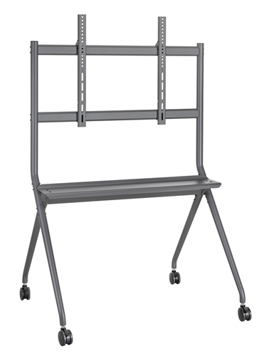 Take teamwork on the go with the **Heavy-Duty Studio TV Cart**, designed for versatility and durability in any setting. This robust cart supports screens from 50" to 86" and accommodates VESA sizes up to 800 x 600 mm, with an impressive weight capacity of 120kg/264lbs. The adjustable double hook design ensures secure mounting, while the spacious storage shelf keeps supplies like pens and sticky notes within easy reach. Built for mobility, the 75mm large casters provide smooth, flexible movement, making it ideal for studios, offices, or collaborative workspaces. Wherever your team goes, this TV cart keeps you connected and organized!