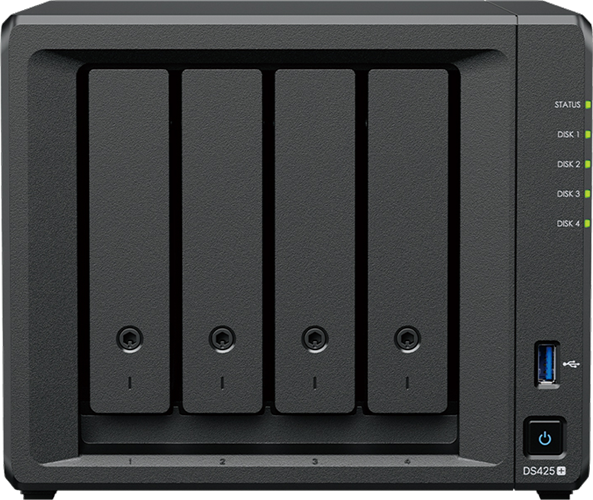 4-Bay NAS, Intel J4125 CPU, 2GB RAM (expandable to 6GB), 4x 3.5" SATA, 2x NVMe, 1x 2.5GbE</br>RAM upgrade SYN988</br>3.5" Plus Series HDD Options:</br>HAT3300-4T</br>HAT3300-6T</br>HAT3310-8T</br>HAT3310-12T</br>HAT3310-16T