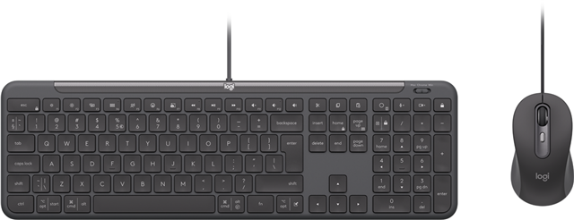 Designed for workplaces that require wired solutions, Signature Slim Wired K620 for Business offers employees an improved user experience with wired connectivity. Laptop- style keys are designed with a subtle scoop to provide high- quality, fluid typing. Works with multiple OS and features shortcut keys such as the AI Launch Key.