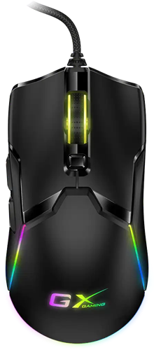 Wired lightweight gaming mouse </br></br>6 buttons</br></br>7 colorful dynamic RGB streamer lighting </br>DPI switch adjustable for 800~7200 dpi</br></br>1.8m USB Braided Cable</br>Black