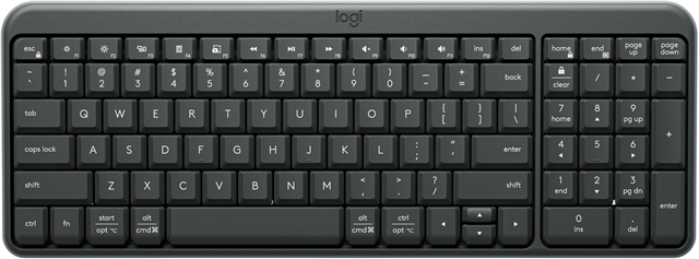 Wireless Keyboard, Spill-resistant design, Number Pad.