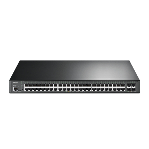 Omada 48-Port Gigabit and 4-Port 10GbE SFP+ L2+ Managed Switch with 48-Port PoE+</br>PORT: 48&times; Gigabit PoE+ Ports, 4&times; 10G SFP+ Slots, RJ45/Micro-USB Console Port</br>SPEC: 802.3at/af, 500 W PoE Power Budget, 1U 19-inch Rack-mountable Steel Case