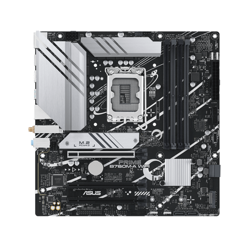 ASUS PRIME B760M-A WIFI-CSM mATX Motherboard Intel Socket LGA1700, B760 Chipset, 2x M.2.4XDDR5, PCIe 4.0, 1x Internal USB 2.0 Header, 1x Internal USB 3.2 Header,1 X Internal Front Type-C, 1x 2.5 GbE, WIFI 6 + Bluetooth