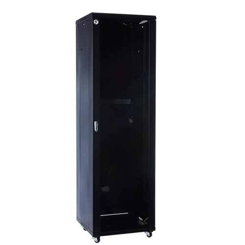 4Cabling 42RU 600mm Wide x 600mm Deep Free Standing Server Rack</br>FEATURES</br>Supplied Fully Assembled</br>Constructed from High-Quality Cold-Rolled Steel</br>Rails 2mm, frame and doors 1.2mm, panels, shelves and cable management 1.2mm</br>4-way Ceiling Mount Fan Kit</br>6-way Rack Mount Power Rail</br>40 sets of cage nuts</br>3 x fixed shelves</br>Lockable tempered glass front door, solid lockable steel side and back doors</br>Adjustable 19" L rails front and rear of server rack</br>Levelling feet and lockable castor wheels</br>Cable entry glands on the top and bottom</br>Earthed doors and side panels</br>Static loading capacity 800kg</br>Designed/built to ANSI-310-D, IEC 297-2, DIN 41491/41494 Standards</br></br>Direct Delivery Item