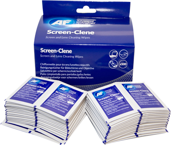 Moist anti-static cleaning wipes for monitors, laptops and anti-glare filters. Non smearing & Alcohol free. Effective bactericide. Not suggested for Plasma or sensitive screens or filters. 100 individual sachets